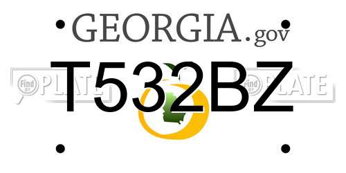 T532BZ Georgia License Plate