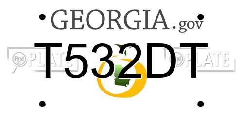 T532DT Georgia License Plate