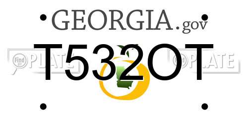 T532OT Georgia License Plate
