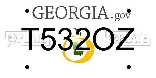T532OZ Georgia License Plate
