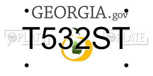 T532ST Georgia License Plate