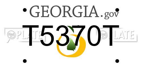 T5370T Georgia License Plate