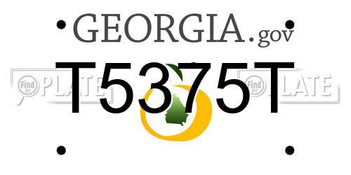 T5375T Georgia License Plate