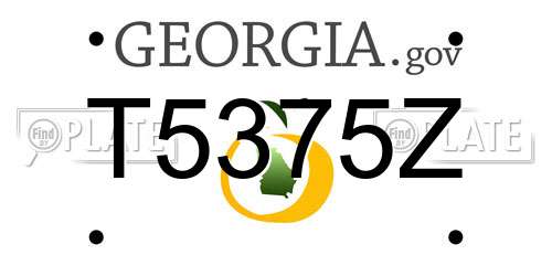 T5375Z Georgia License Plate