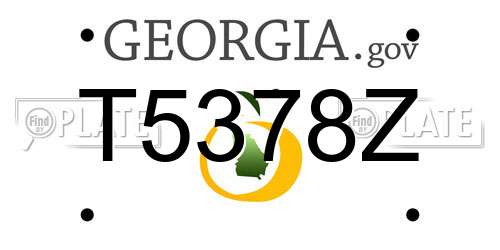 T5378Z Georgia License Plate