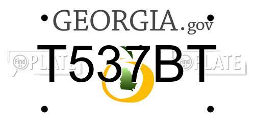 T537BT Georgia License Plate