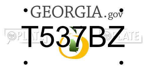 T537BZ Georgia License Plate