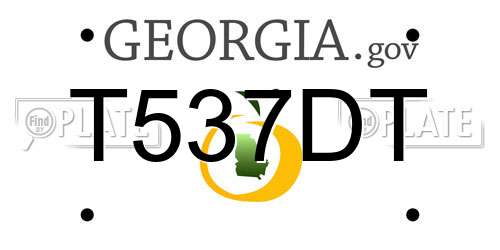 T537DT Georgia License Plate