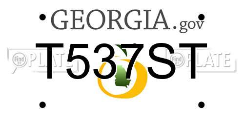T537ST Georgia License Plate