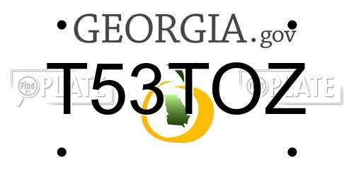 T53TOZ Georgia License Plate