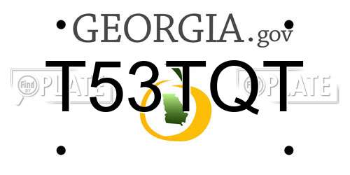 T53TQT Georgia License Plate