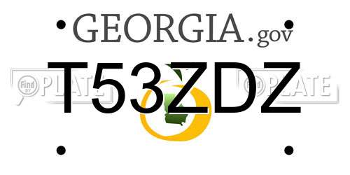 T53ZDZ Georgia License Plate