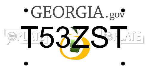 T53ZST Georgia License Plate