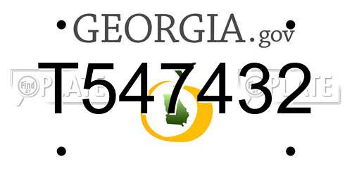 T547432 Georgia License Plate