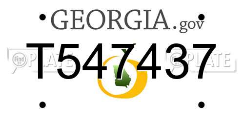 T547437 Georgia License Plate
