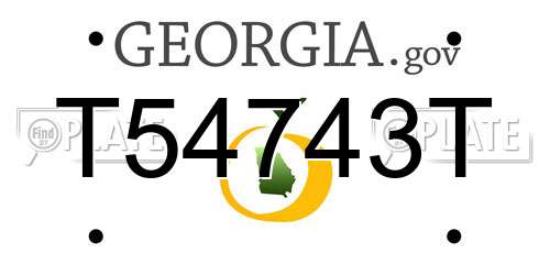 T54743T Georgia License Plate