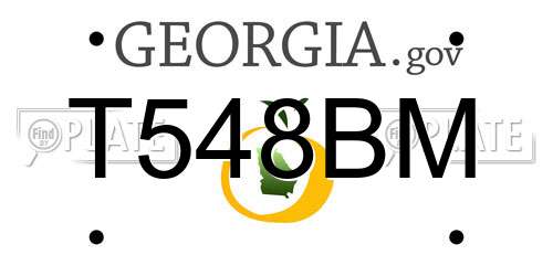 T548BM Georgia License Plate