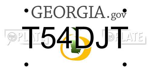 T54DJT Georgia License Plate