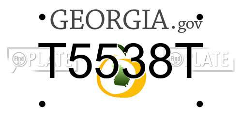 T5538T Georgia License Plate