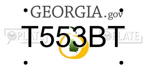 T553BT Georgia License Plate