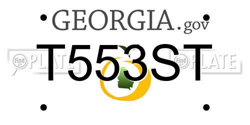 T553ST Georgia License Plate