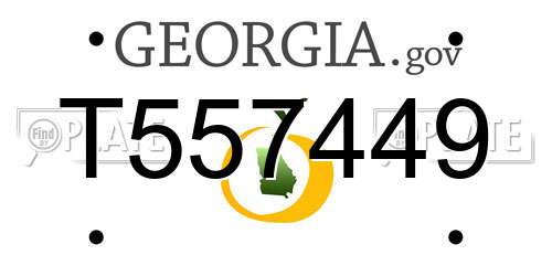 T557449 Georgia License Plate