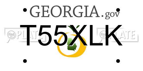 T55XLK Georgia License Plate