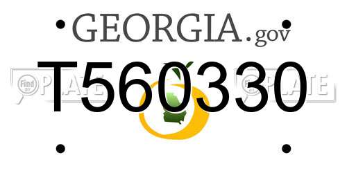T560330 Georgia License Plate
