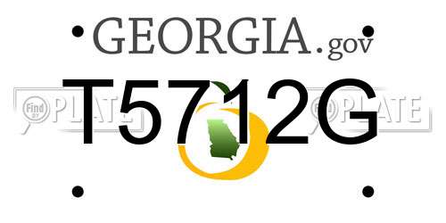 T5712G Georgia License Plate