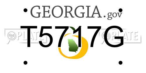 T5717G Georgia License Plate