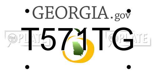 T571TG Georgia License Plate