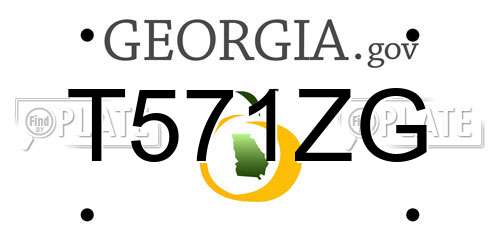 T571ZG Georgia License Plate