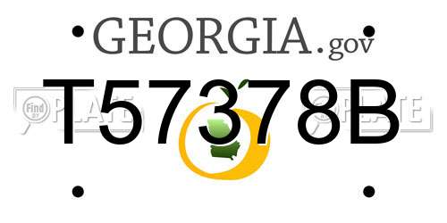 T57378B Georgia License Plate