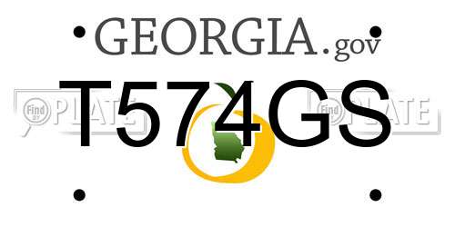 T574GS Georgia License Plate