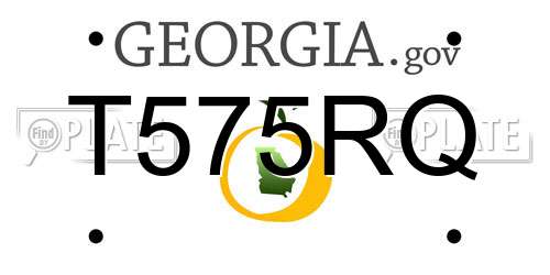 T575RQ Georgia License Plate