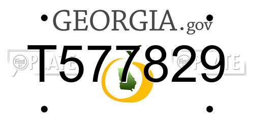 T577829 Georgia License Plate