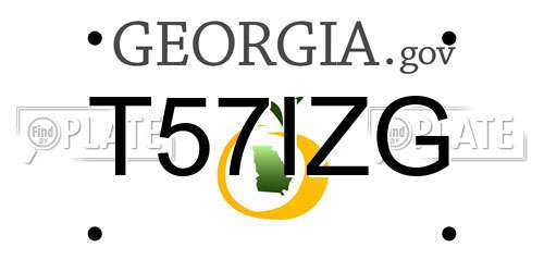 T57IZG Georgia License Plate