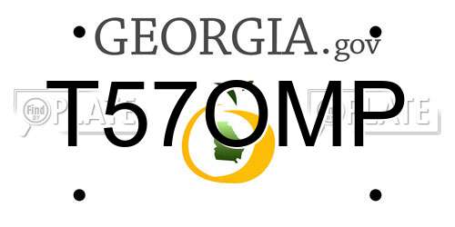 T57OMP Georgia License Plate
