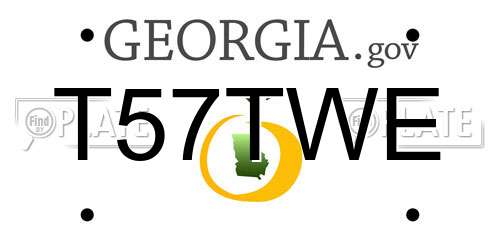 T57TWE Georgia License Plate