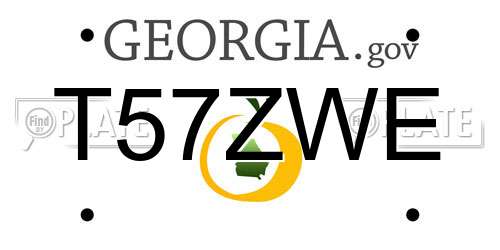 T57ZWE Georgia License Plate