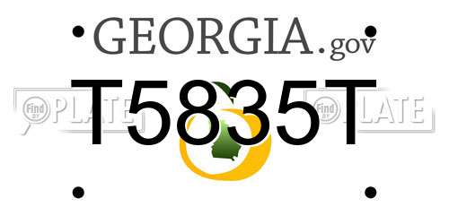 T5835T Georgia License Plate