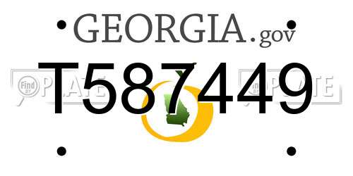 T587449 Georgia License Plate