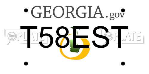 T58EST Georgia License Plate