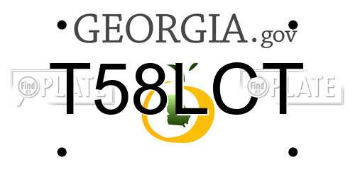 T58LCT Georgia License Plate