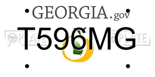 T596MG Georgia License Plate
