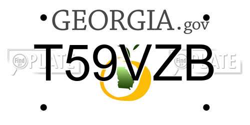 T59VZB Georgia License Plate