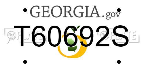 T60692S Georgia License Plate