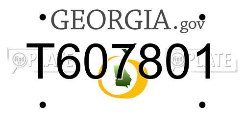 T607801 Georgia License Plate