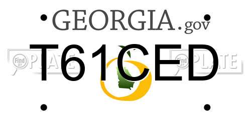 T61CED Georgia License Plate