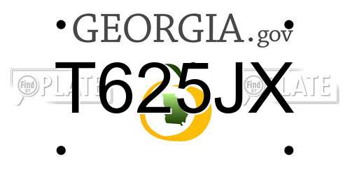 T625JX Georgia License Plate